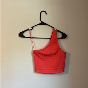American Eagle One-Shoulder Coral Tank Top